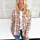 Relaxed Fit Ivory/Brown Flannel