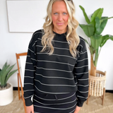 Striped Long Sleeve Drop Shoulder Pullover (2 colors)