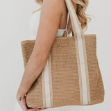 Ruby Raffia Tote Bag