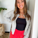 Heather Grey Button Up Cardigan Sweater