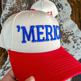 'Merica Embroidered Trucker Hat - Red