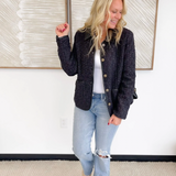 Floral Pattern Collared Button Down Jacket