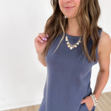 Denim Blue Sleeveless Mini Dress