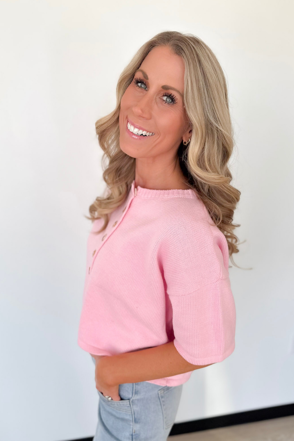 Button Up Short Sleeve Knit Cardigan (2 Colors)