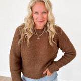 Mocha Speckled Knit Sweater
