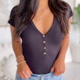 Finley V-Neck Ribbed Bodysuit