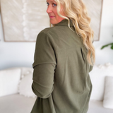 Aliyah Olive Button Up Top-Curvy