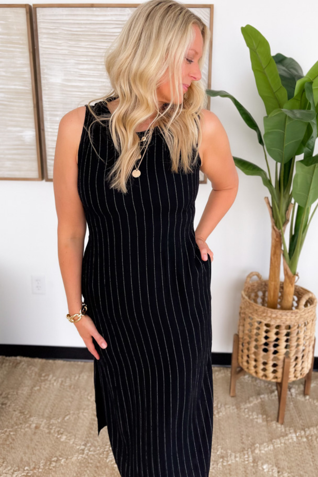 Woven Tie-Back Dress