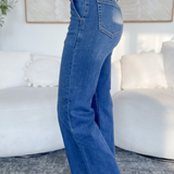 Fallon Belted Wide Leg Just Black Denim Jeans