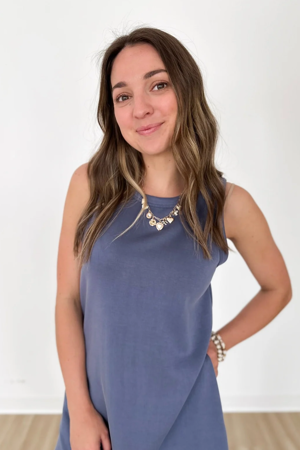 Denim Blue Sleeveless Mini Dress