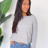 Brittany Lightweight Grey Long Sleeve Top