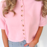 Button Up Short Sleeve Knit Cardigan (2 Colors)