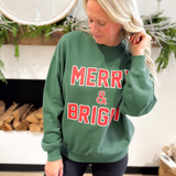 Merry & Bright Green Crewneck
