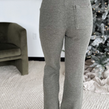 Olive Waffle Knit Elastic Waist Pants