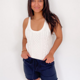 Hailey Ivory Knit Tank Top