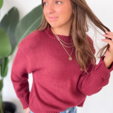 Lucille Knit Burgandy Sweater