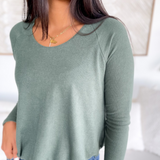 Nori Bubble Hem Long Sleeve Top