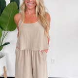 Autumn Natural Wide Leg Jumpsuit