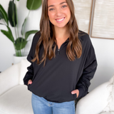 Bailey 3/4 Zip Black Pullover