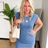 Dark Denim Long Midi Dress