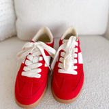 Parker Lace Up Sneakers-Red