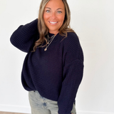 Soft Knit Navy Relaxed Sweater