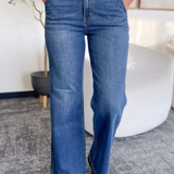 Fallon Belted Wide Leg Just Black Denim Jeans