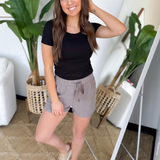 Black Double Layer Short Sleeve Top