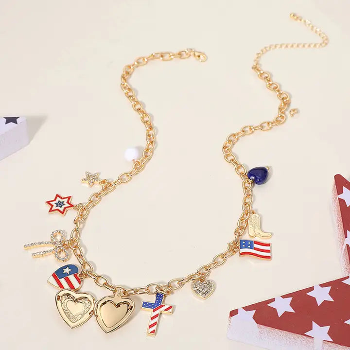 Chunky USA Charm Necklace