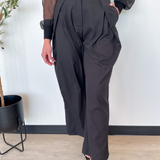 Lea Black Wide Leg Trousers