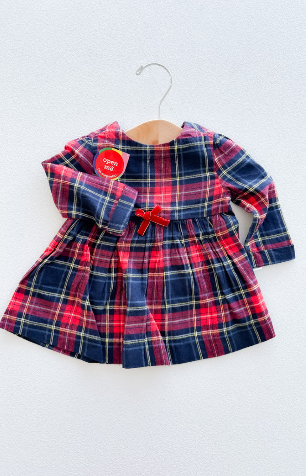 holiday flannel dress Kid Plaid Sateen Holiday Dress