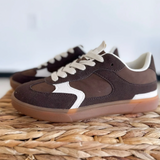 Brown & Espresso Contrast Lace Up Sneakers