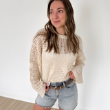 Cream Open Knit Star Sweater