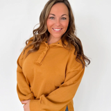 Mustard Half Snap Button Pullover
