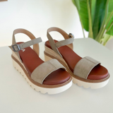 Taupe Raffia MIA Wedge