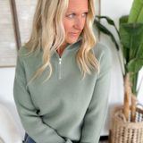Sage Half Zip Knit Pullover