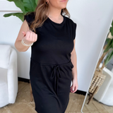 Classic Black Short Sleeve Mini Dress