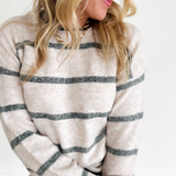 Green Long Sleeve Striped Pullover