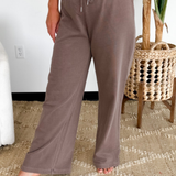 Elastic Waistband Wide Leg Sweatpants