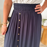 Midnight Smocked Waist Maxi Skirt