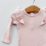 Ruffle Sleeve Pink Romper