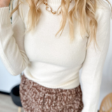 Ivory Soft Knit Long Sleeve Sweater