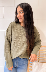 Tessa Textured Olive Sweater