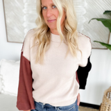 Color Block Sleeve Knit Sweater