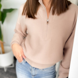 Carmen Half Zip Textured Pullover