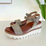 Taupe Raffia MIA Wedge