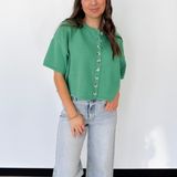 Button Up Short Sleeve Knit Cardigan (2 Colors)