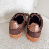 Chocolate Suede Lace Up Sneakers