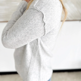 Seam Detail Crewneck Knit Sweater (2 Colors)