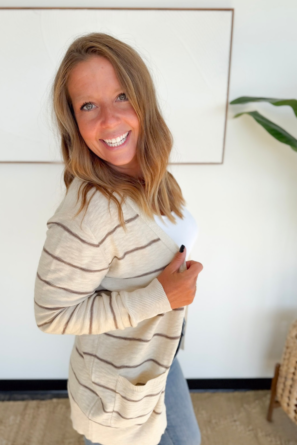 Classic Striped Cotton Cardigan